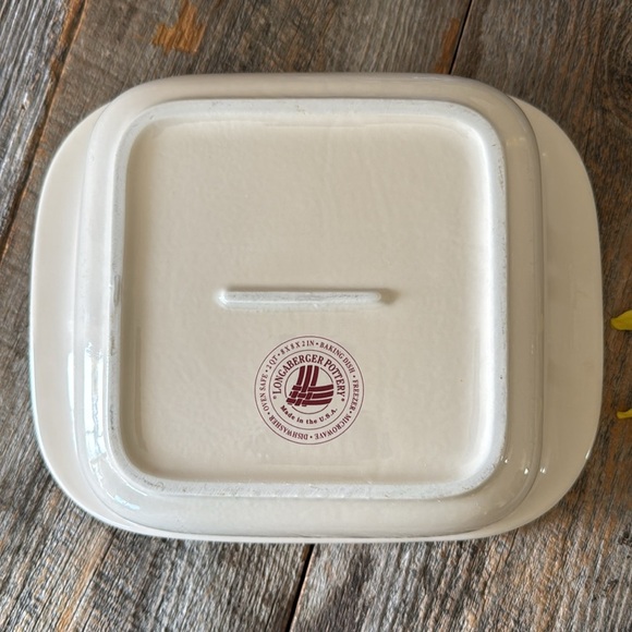 LONGABERGER 11inch Rectangular Baking Dish Woven Traditions Red - Picture 4 of 7